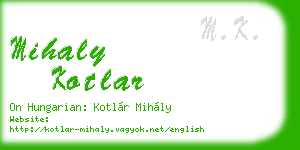 mihaly kotlar business card