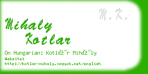 mihaly kotlar business card